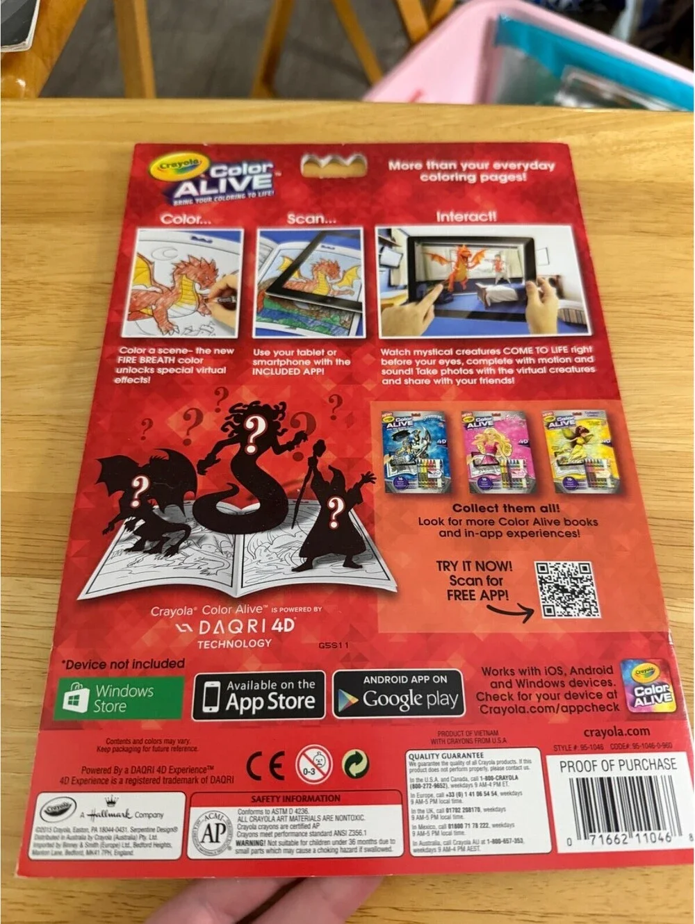 Crayola Color Alive Mythical Creatures 4D Experience Coloring Book